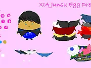 XIA Junsu Egg Dressup game screenshot showing the egg character wearing K-Pop fashion, play free online dress up game