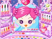 Screenshot of the Perfect Make Up game interface, showing a beautiful princess model receiving a makeover with various cosmetic options and hair styles available on PlayArcadeHub