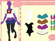 Dress Up Sailor Sur'kesh game screen showing an alien girl character being styled in a sailor uniform with futuristic accessories, free online dress up game