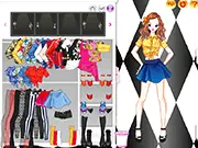 Young woman dressed in a bold printed outfit from the Bold Printed Look dress-up game on PlayArcadeHub