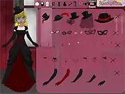 Screenshot from Miss Dracula Dress Up, showing an elegant female vampire character in a gothic gown, ready for fashion customization.