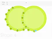 The pixel bomb collecting a star in the fast-paced free online arcade game pixelBOMB