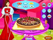 Decorating a freshly baked apple pie with ice cream and cinnamon in the free online Apple Pie Deco game
