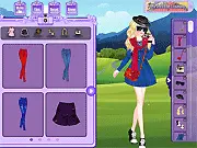 Elsa Polaroid Dress Up free online game screenshot showing Elsa holding an instant camera, styled in a fashionable outfit.