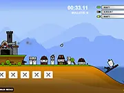 Defending a city with cannons from invading enemy ships in the free online strategy game Sandcastle Defense