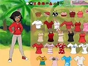 Moana Dress Up game screen showing the Disney princess ready to be styled with new outfits.