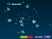 Spaceship shooting at enemy aircraft in the high-action free online shooter game Sky Sharks