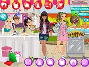 Backyard BBQ Dress Up free online game, two friends choosing summer outfits for a party