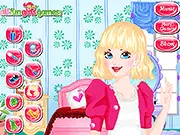 Short Hairstyle Makeover game screenshot, woman getting a stylish short haircut, free hair styling game online