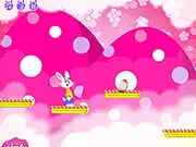 Easter Bunny Jump game screenshot, bunny jumping to collect eggs on platforms, free Easter online game