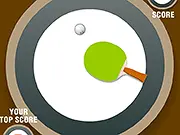 Screenshot of the Ballance: Ring Challenge online game showing a simple ball bouncing off a horizontal pad inside a defined ring boundary.