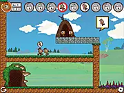 Ant Move Home strategy game screenshot, tiny ants carrying resources to a new location, free online puzzle game on PlayArcadeHub