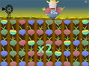Different colored turnips with various leaf counts in the free online matching puzzle game