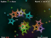 Play Rainbow Stars free online, a chain reaction game with colorful popping stars and high scores.