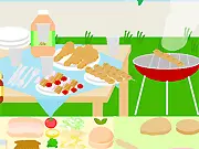 Backyard BBQ free online cooking game screenshot - grilling burgers and hot dogs