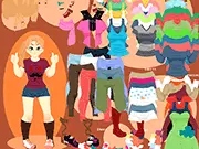 Nat Dressup game featuring a cartoon character Nat wearing a cute fashionable outfit and smiling