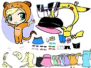 Screenshot of Jujuba Baby Dress Up Online game, showing the cute baby dressed in a colorful outfit with accessories