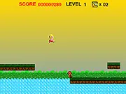 Play Gigi the Runner online free game, endless jungle adventure, evade and shoot animals, throwing hammer ammo