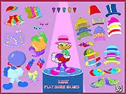 Screenshot of the game Dress Up Pretty Ostrich showing the colorful ostrich wearing a silly hat and sunglasses
