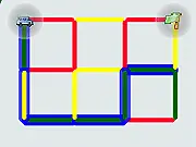 Sam's Traffic Jam Puzzle free online logic game showing a top-down view of Sam's red car trapped among other blocking cars and trucks.