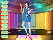 Screenshot of the Club Girl Dress Up game showing a girl in a fashionable, sparkling clubbing outfit