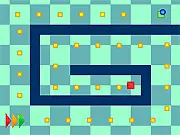 Maze Madness game screenshot showing a complex, overhead view of a blue labyrinth with an exit point