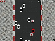 Dangerous Trip free online avoidance game screenshot showing a fast-moving object on a winding track with obstacles