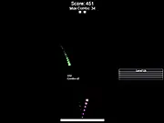 Pel+ game screenshot: Player's paddle bouncing several pixel blocks in the air. Play the free online physics arcade game.