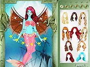 Mermaid Fairy Dress Up free online game featuring a majestic creature with a shimmering tail and fairy wings