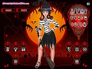 Stunning Halloween Girl Dressup free online game featuring a girl in a spooky costume