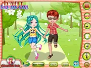 Lovely Couple Dress Up free online fashion game featuring a boy and a girl