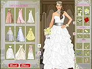 Stylish Bride Dressup game screenshot of a bride wearing a beautiful white wedding gown and accessories