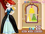 Adorable Cat Princess dress up game showing a cute cartoon cat wearing a beautiful pink royal gown and a sparkling tiara