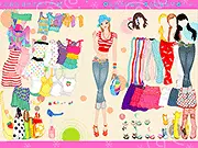 Charming Smile Girl Dressup screenshot showing a fashion model posing in a beautiful, styled outfit