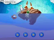 Screenshot of Mighty Fin game showing a small fish navigating a dangerous underwater obstacle course