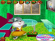Easter Bunny Decor free online game interface showing a room being decorated with eggs and spring items
