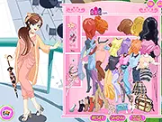 Woman dressed in an elegant romantic outfit, ready for a date in the free online game Valentine Couple Dressup