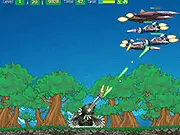 Tank Attack online free game, an arcade shooter where a military tank defends against flying enemy planes.