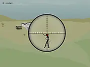 Sniper Hostile Territory free online game; tactical shooting game with a magnifying scope and stick-figure targets.
