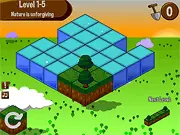 Sky Garden puzzle game interface showing floating islands and trees to be watered