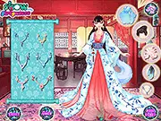 Chinese Princess Dress Up Salon free online game featuring a royal character in traditional robes and accessories