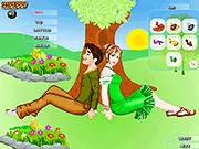 The couple Clinton and Brielle dressed in coordinated romantic outfits, ready for their date in the free online dress up game