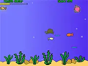 Disco Fish free online arcade survival game, swimming fish eating worms and avoiding enemies