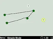 Line Snafu free online puzzle game screenshot showing a line being drawn between highlighted points