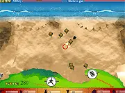 Play The Beach Landing free online shooter game, defend the beach from enemy troops and tanks, intense defensive war game.