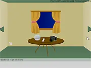 The interior of a locked room with various furniture, objects, and puzzles in the game Pollekes Room Part II