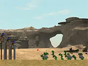 Top-down view of the hero battling a horde of rats and ogres in the fast-paced Goblin Defender free action RPG game