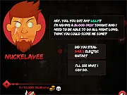 Two demonic characters, the player and Tor, running through the fiery pits of Hell in the Hell Runner free online action-adventure game
