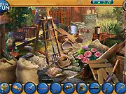 Screenshot of the Animal Center game showing a cluttered room with various items hidden, along with a list of objects to find in the cozy hidden object scene. Play free online.