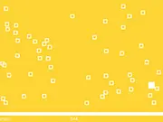Pushies game screen showing a simple white square navigating through a dense field of blue squares